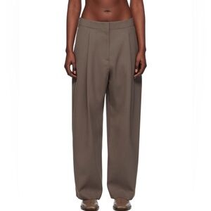 NWT Studio Nicholson Brown Ansell Deep Pleat Volume Ankle High Waist Pants 2